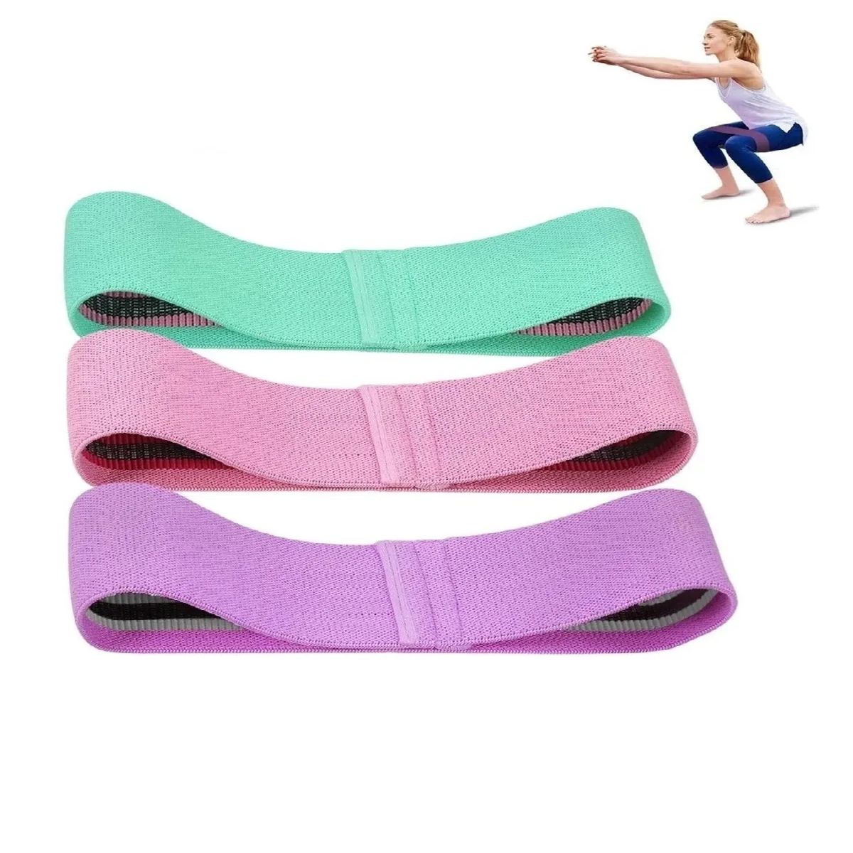 SKY - Set 3 Banda Elastica Tela Pilates Bandas Elasticas Tela Yoga