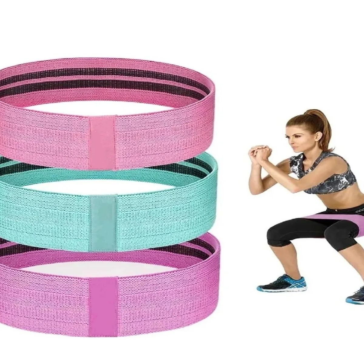 SKY - Set 3 Banda Elastica Tela Pilates Bandas Elasticas Tela Yoga
