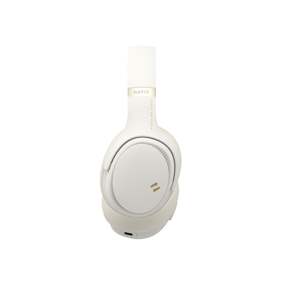 HAVIT - AUDIFONOS DIADEMA CREMA BLUETOOTH PLEGABLES CANCELACION RUIDO PRO CREMA TIPO C