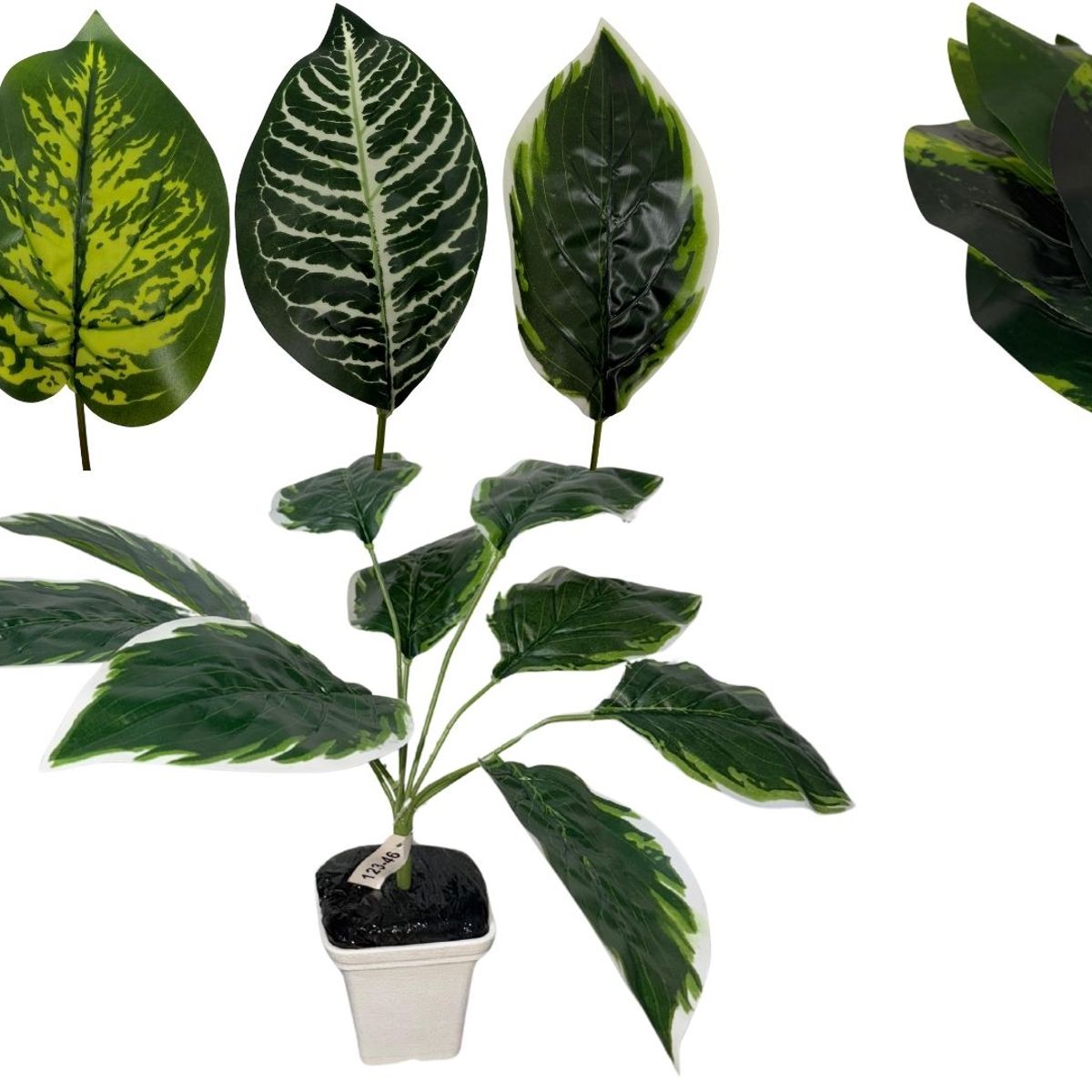 MAZUGI - Planta De Hojas Mata Verde Plástico Decoración Artificiales