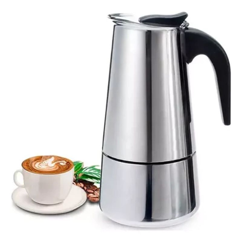GENERICO - Cafetera Italiana Espresso Acero Inoxidable – 12 Tazas