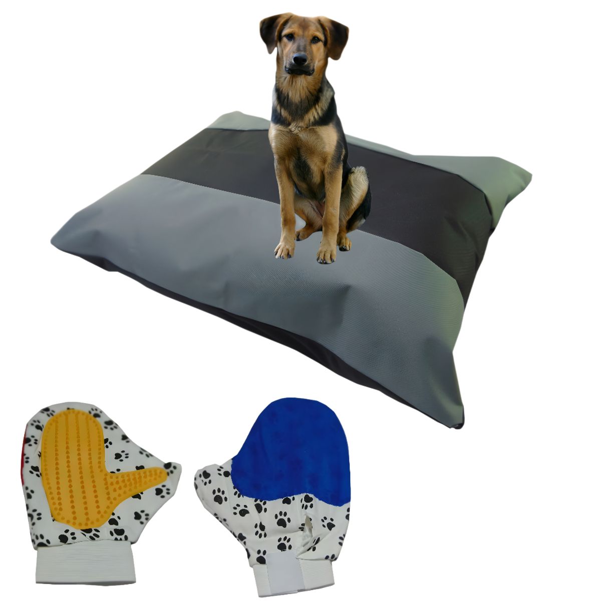 HALLY PET - Colchon Bicolor Lavable Mas Guante Gris