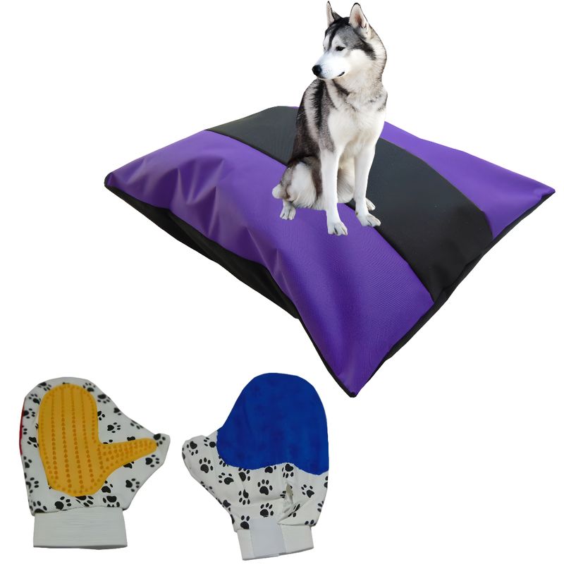 HALLY PET - Colchon Bicolor Lavable Mas Guante Morado