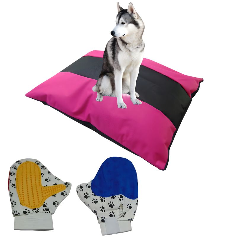 HALLY PET - Colchon Bicolor Lavable Mas Guante Rosado