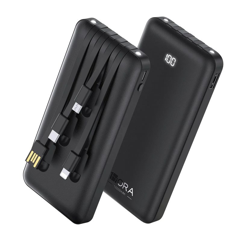 1HORA - Power Bank Batería Portátil 10000mah 4 Cables 1hora Gar148