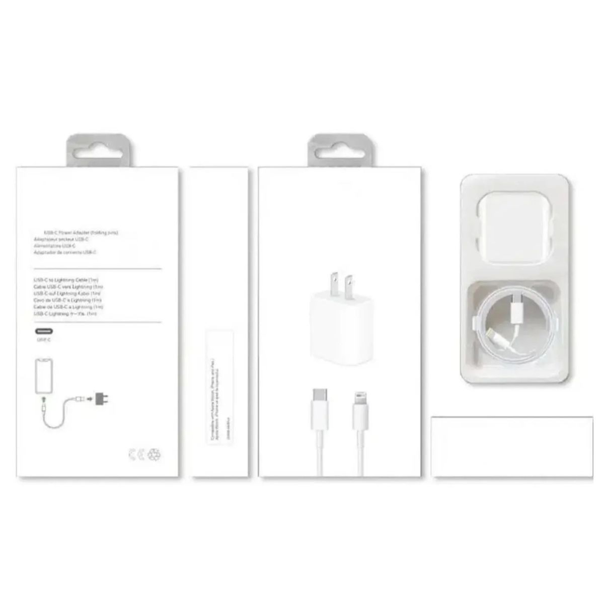 GENERICO - CARGADOR COMPATIBLE IPHONE + CABLE TIPO C - CARGA RÁPIDA 25W