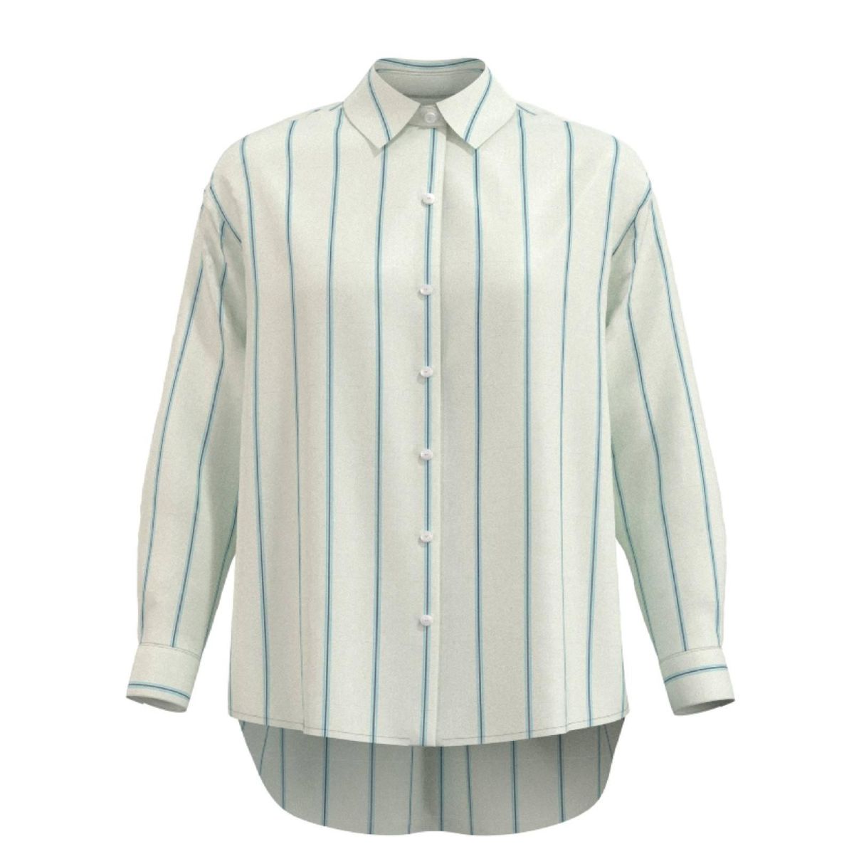 KOAJ - KOAJ Blusa unicolor manga larga oversize con rayas en contr Mujer