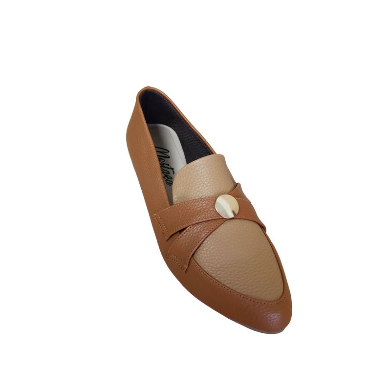 GENERICO - Mocasines Caramelo Suave Con Botón Oro