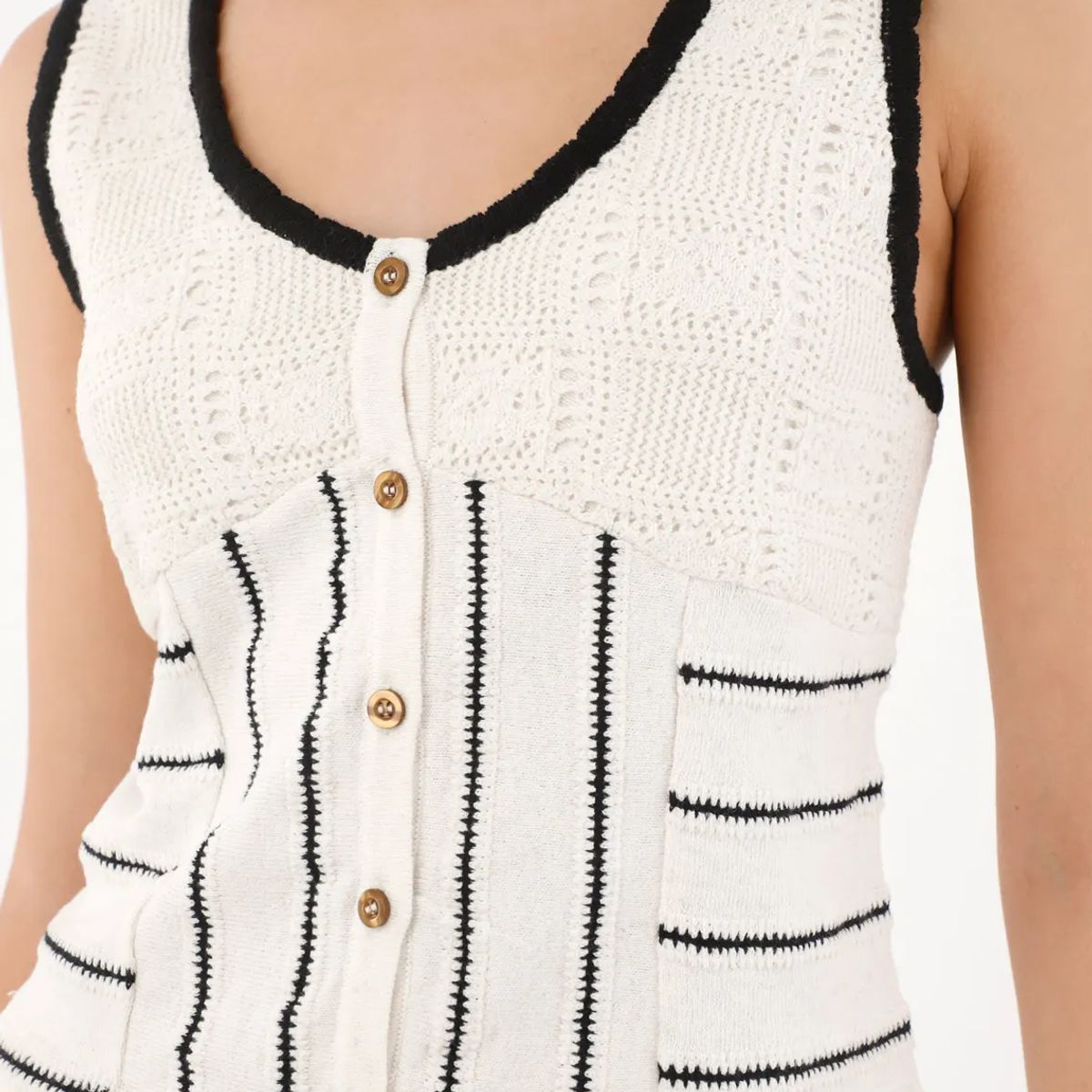 TENNIS - Camisa tejida manga sisa crudo para mujer