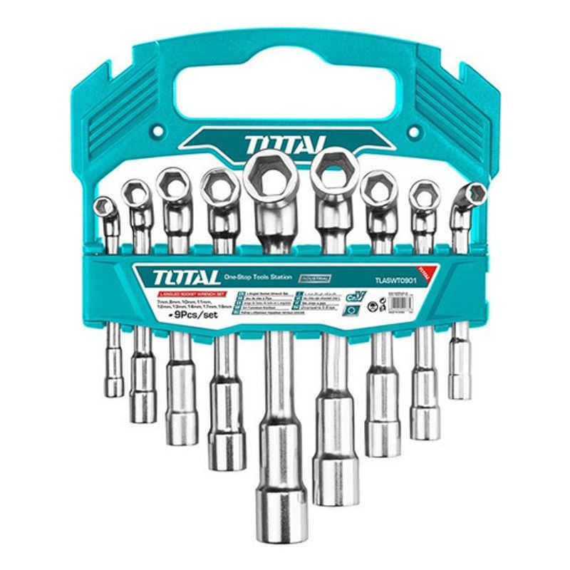 TOTAL - Llave Copa en L Industrial Juego x 9 pzs Total