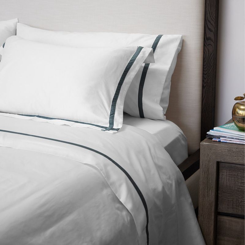 DISTRIHOGAR - Cover Duvet Hotel Experience 400 Hilos Sicilia Blanco Azul King