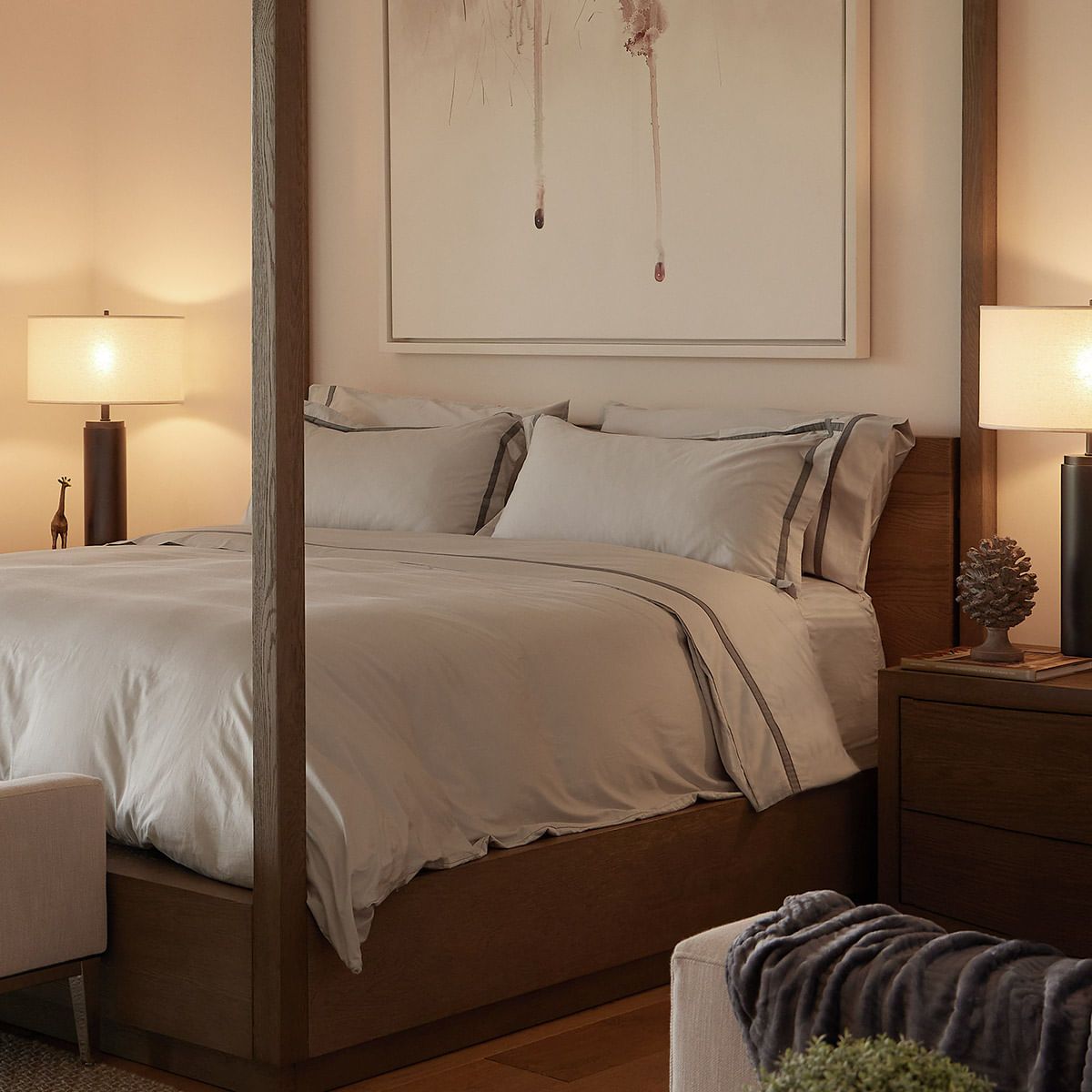 DISTRIHOGAR - Cover Duvet Hotel Experience 400 Hilos Sicilia Arena Gris Queen