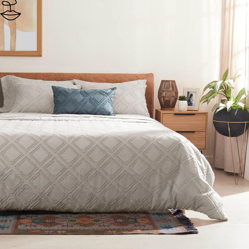 DISTRIHOGAR - Cover Duvet - Funda Plumón Microfibra Aria Arena Queen