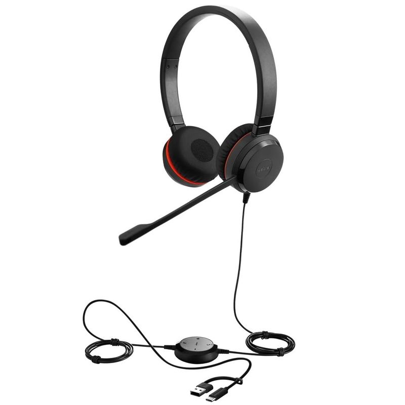 JABRA - Audífonos Diadema Jabra Evolve 30 MS Estéreo USB Tipo C / A + 3,5 mm
