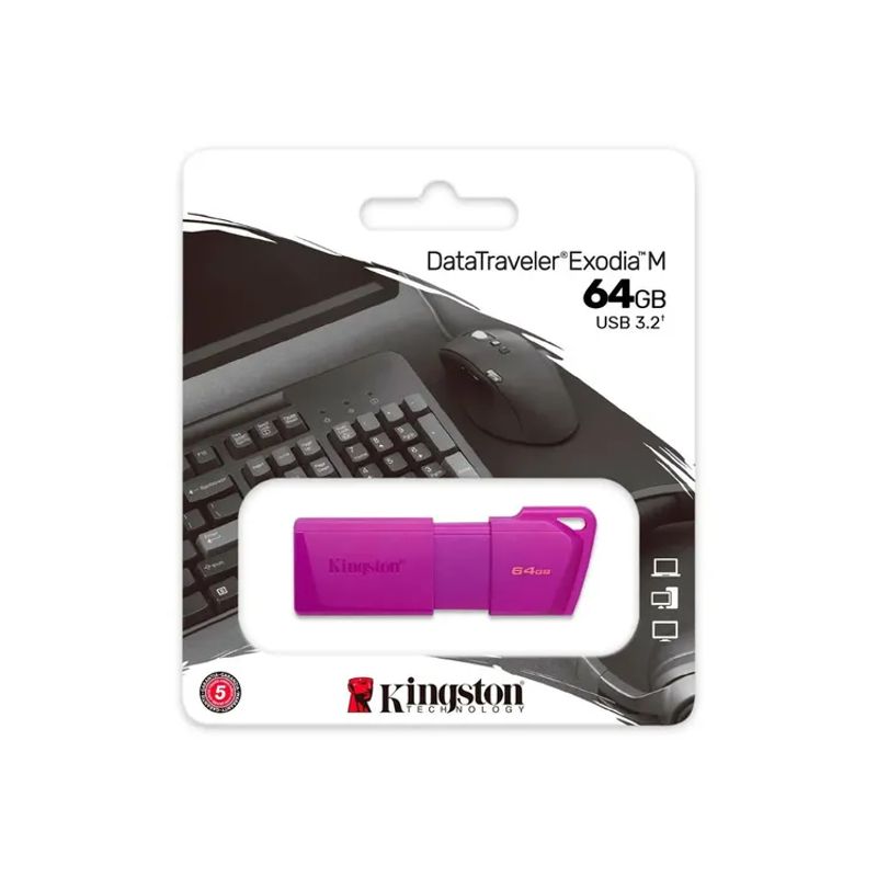 KINGSTON - MEMORIA USB KINGSTON DATATRAVELER 3.2 DTX M - 64GB - MORADO.