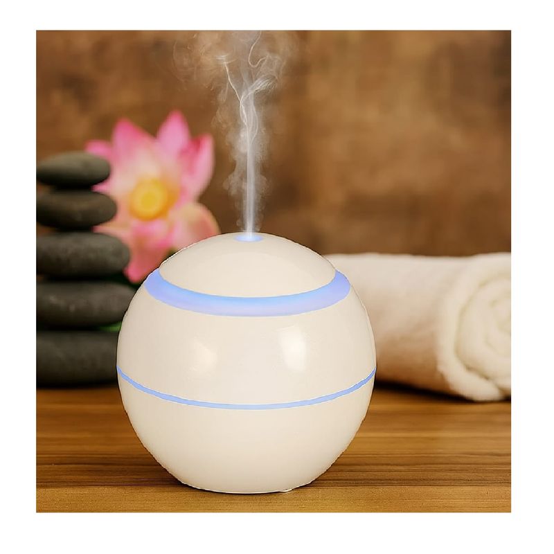 GENERICO - Humidificador Difusor de Aromas LED Esférico USB, Incluye 1 Esencia