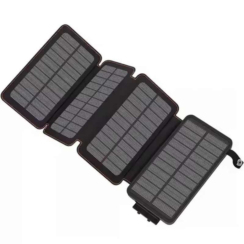 GENERICO - Power Bank Solar 20.000 mAh – Cargador Portátil con 4 Paneles Solares