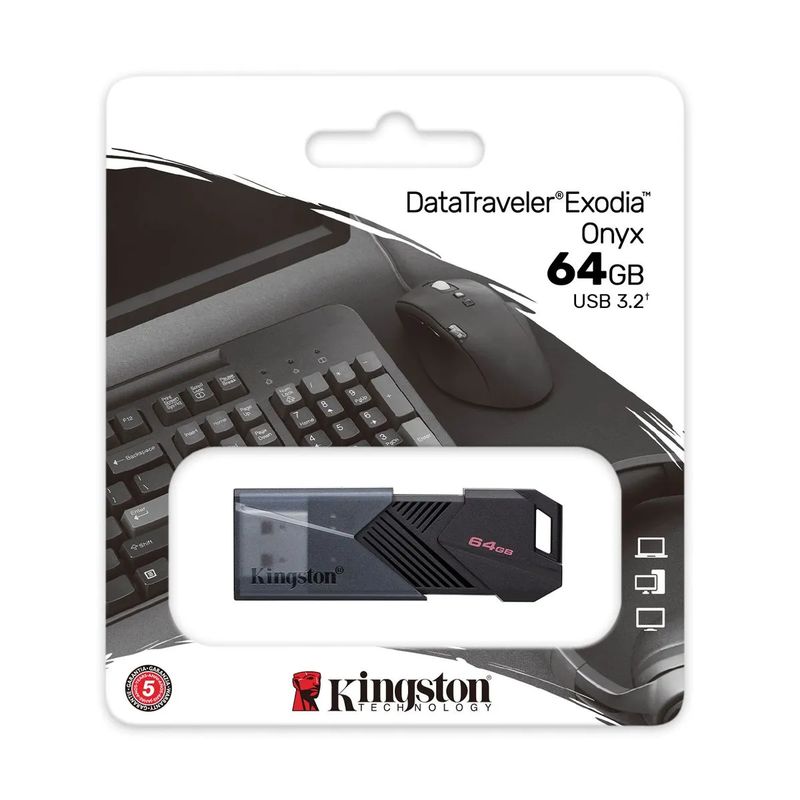 KINGSTON - MEMORIA USB KINGSTON DATATRAVELER 3.2 DTX M 64GB- NEGRO MATE
