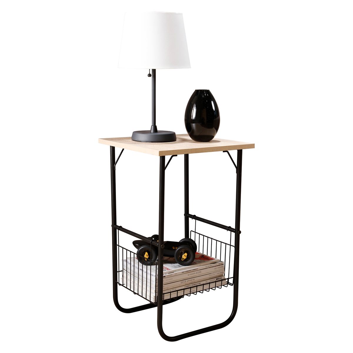 REJIPLAS - Mesa auxiliar armable pintado negro