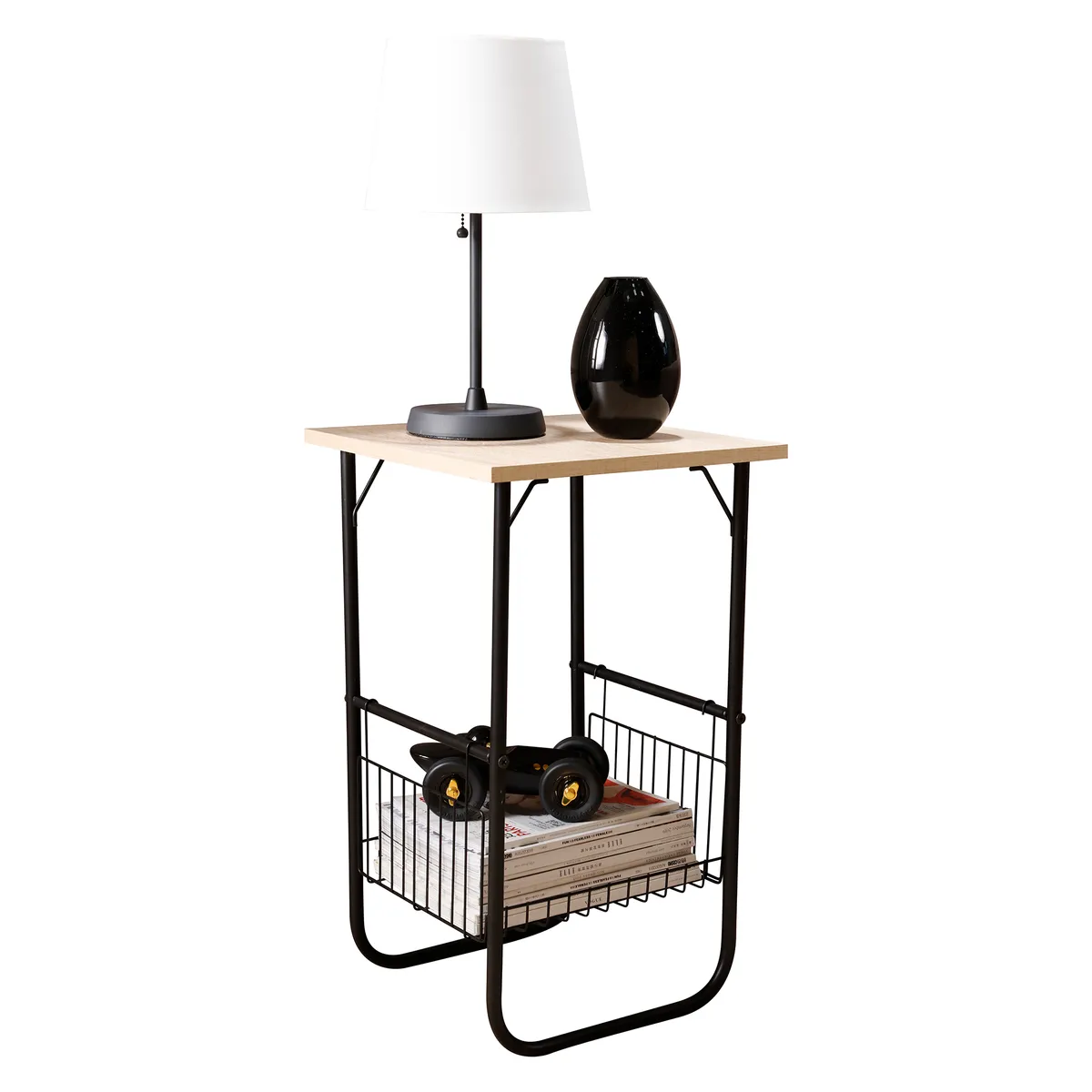 REJIPLAS - Mesa auxiliar armable pintado negro