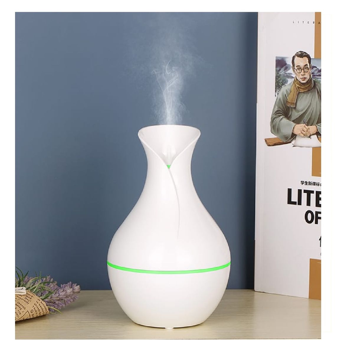 GENERICO - Humidificador Difusor de Aromas con Luz LED  Diseño Elegante Blanco