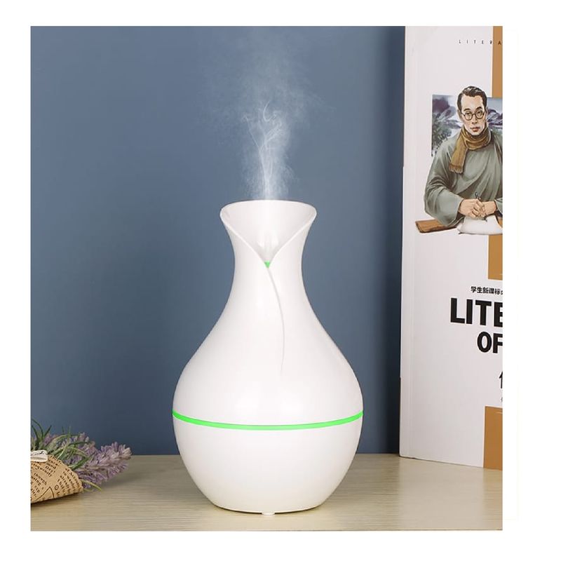 GENERICO - Humidificador Difusor de Aromas con Luz LED  Diseño Elegante Blanco
