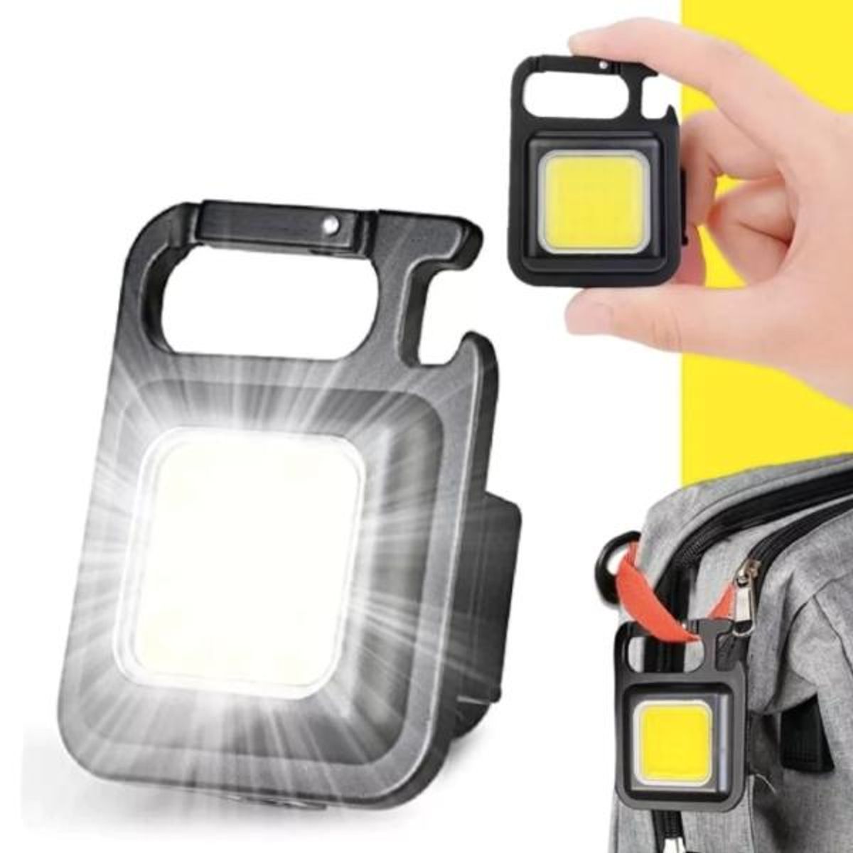 MIELTECH - Linterna llavero luz led destapador potente recargable camping