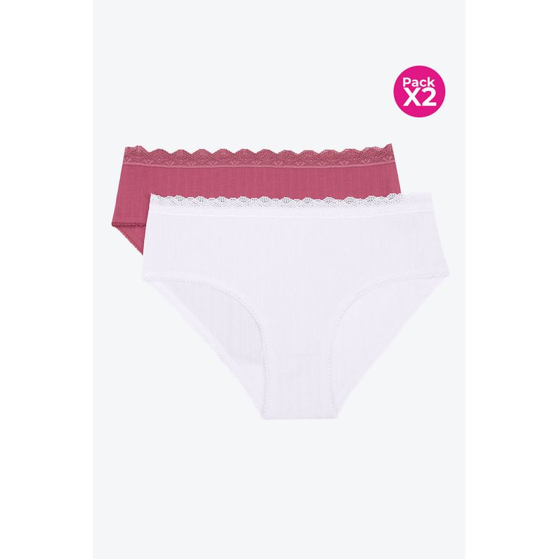 LILI PINK - Panty hipster paquete x2 confeccionado en algodon
