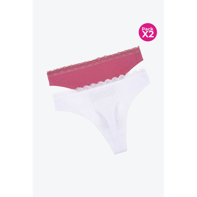 LILI PINK - Panty brasilera paquete x2 confeccionado en algodon