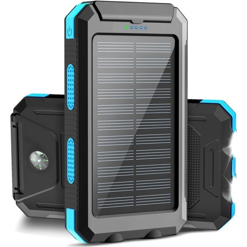 GENERICO - Power Bank Solar G2 20.000 mAh – Con Brújula y Linterna LED