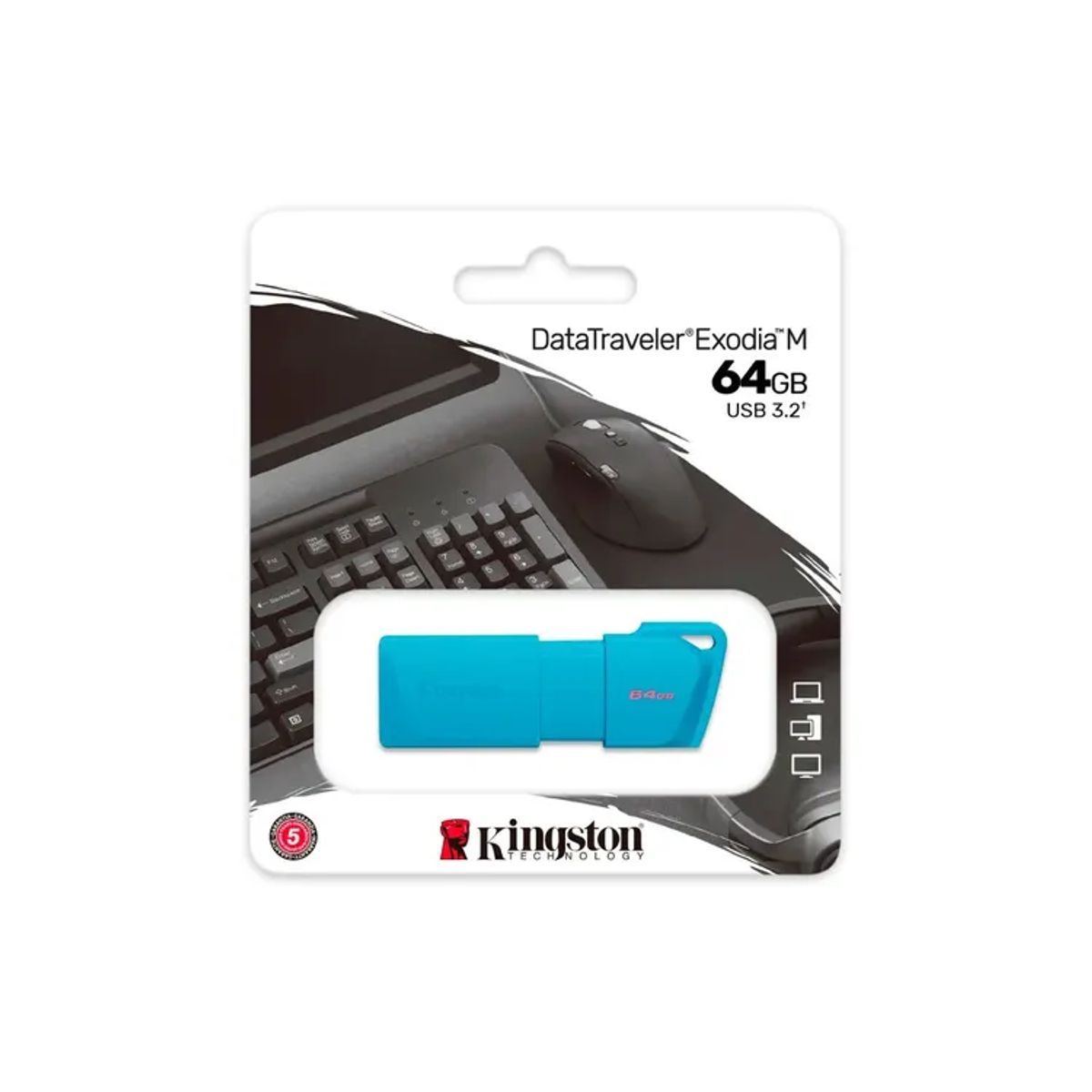 KINGSTON - MEMORIA USB KINGSTON DATATRAVELER 3.2 DTX M 64GB TURQUESA