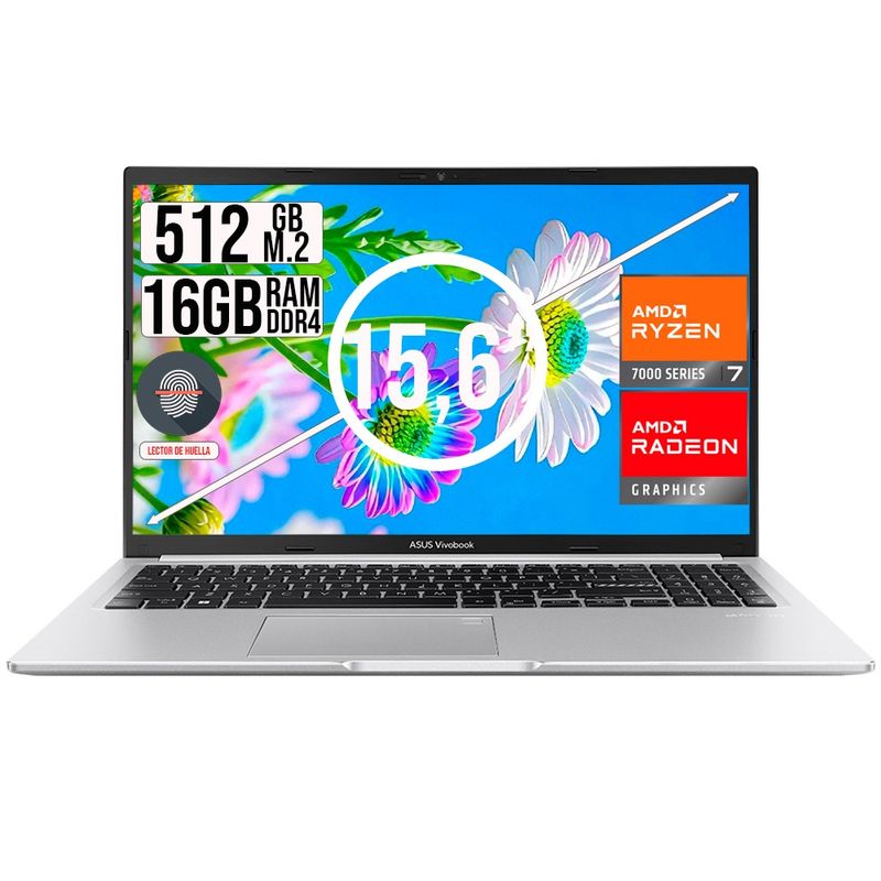 ASUS - PORTATIL ASUS AMD RYZEN 7-7730U SSD 512GB RAM 16GB 15,6 FHD