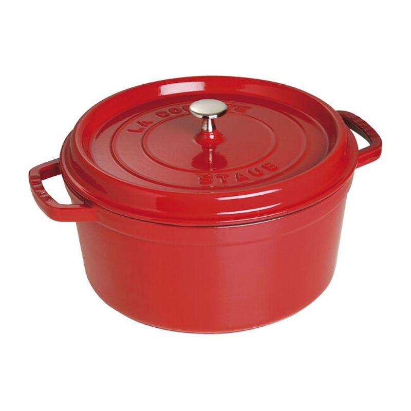 GENERICO - Olla redonda de hierro fundido color cereza  Staub