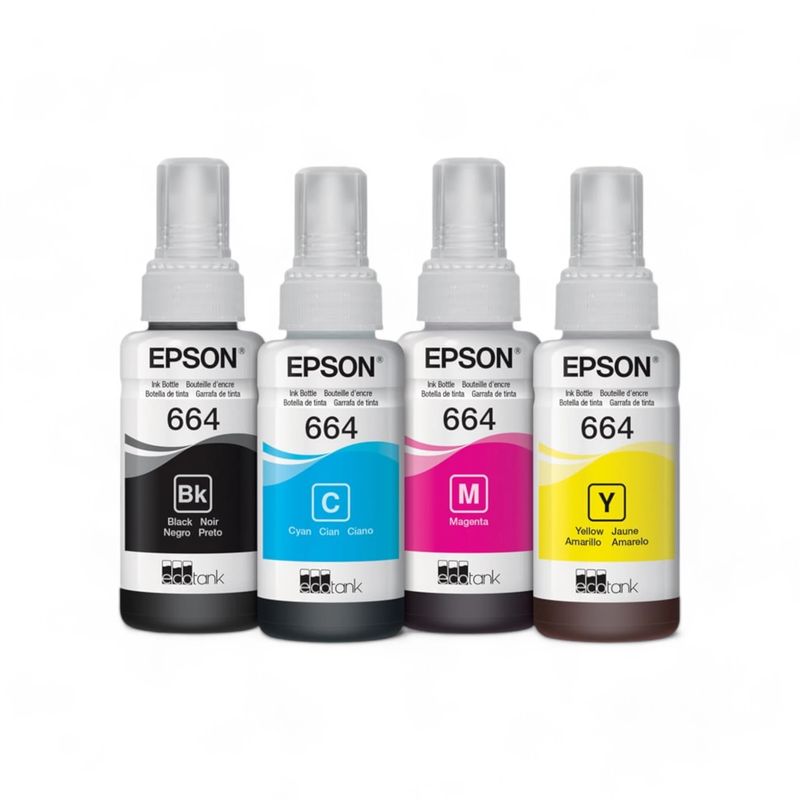 EPSON - kit 4 Tintas Originales 664 Para Epson  L555 L210 L355 L395 L396 L475