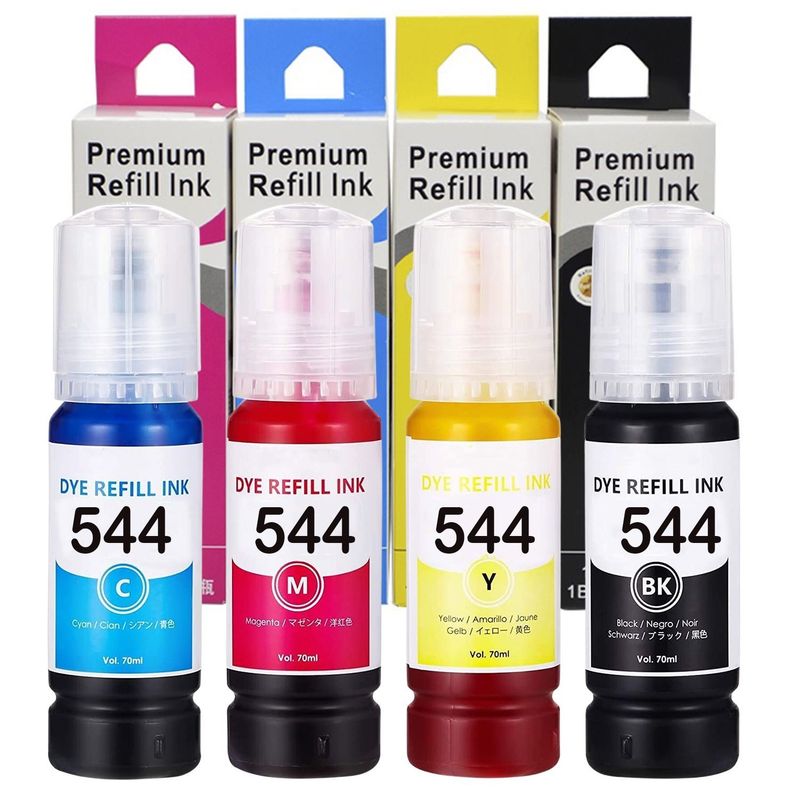GENERICO - 4 Tintas 544 Genérica - Para Epson L3110 L3150 L3160 L5190