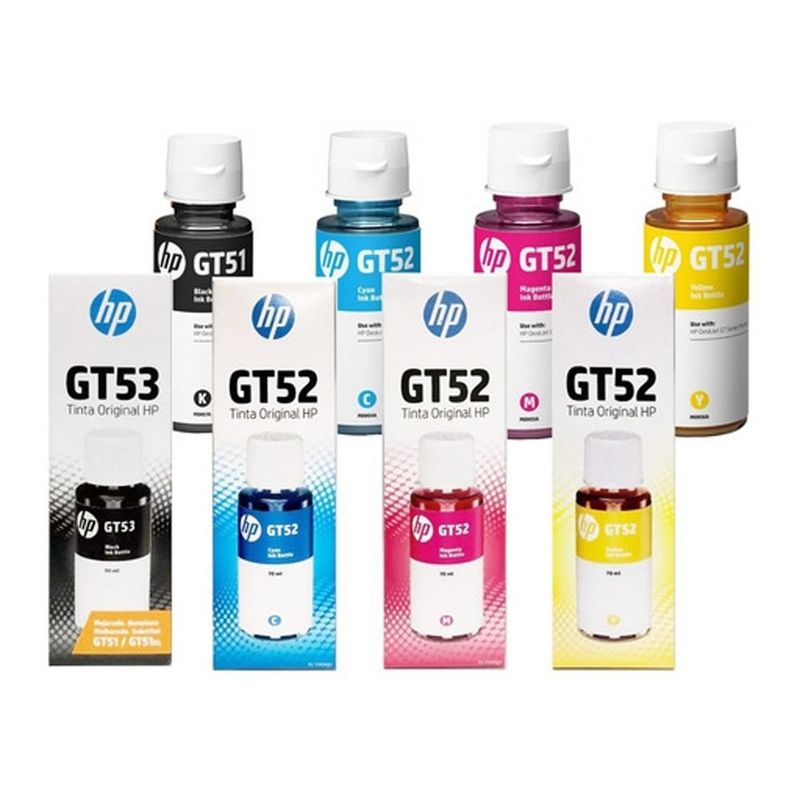 HP - Kit 4 Botellas Tinta HP Original Gt52 Gt53 Color Ink Tank 115 315 415
