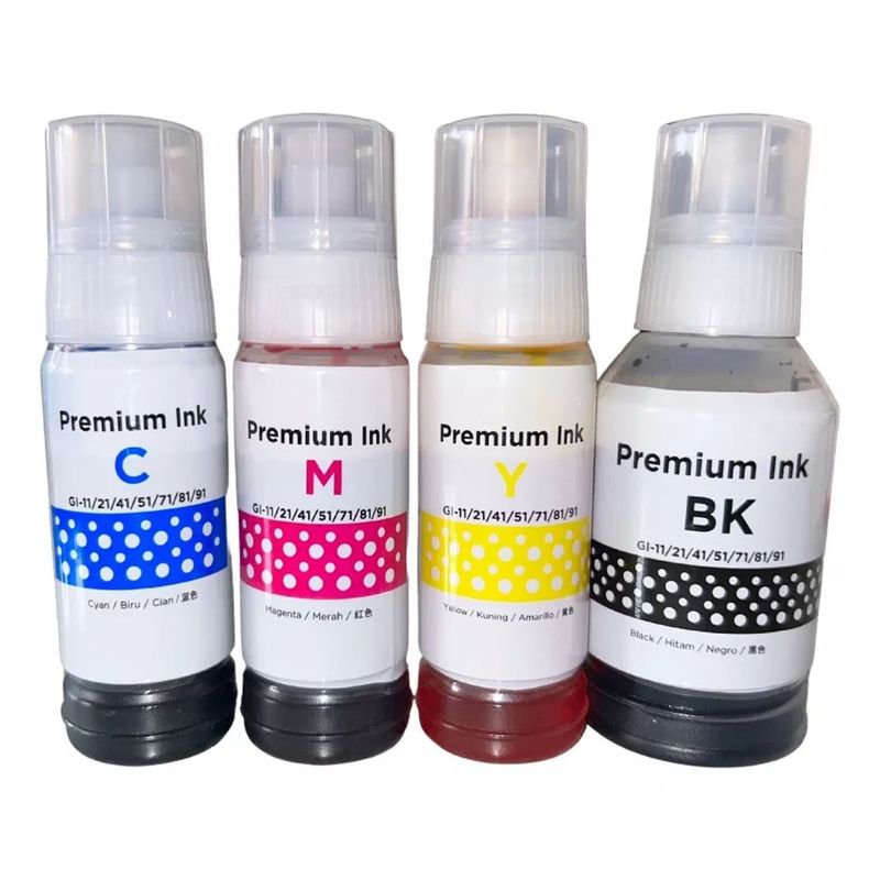 GENERICO - Kit 4 Tintas Genericas GI-11 Compatibles Con Canon G2160 Y G3160