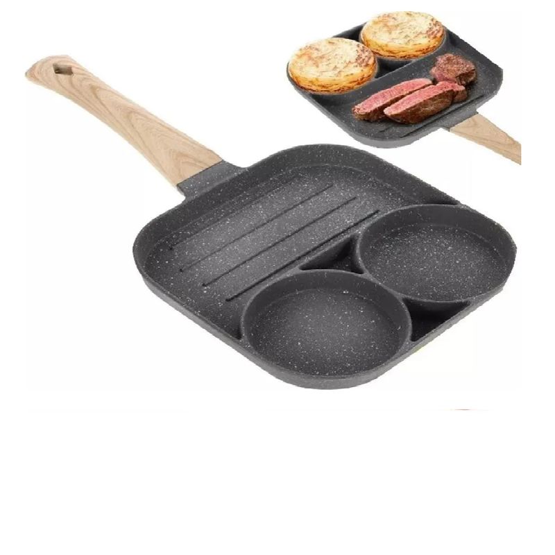 SKY - Sartén Antiadherente Multiusos 3 En 1 Para Huevos Carne