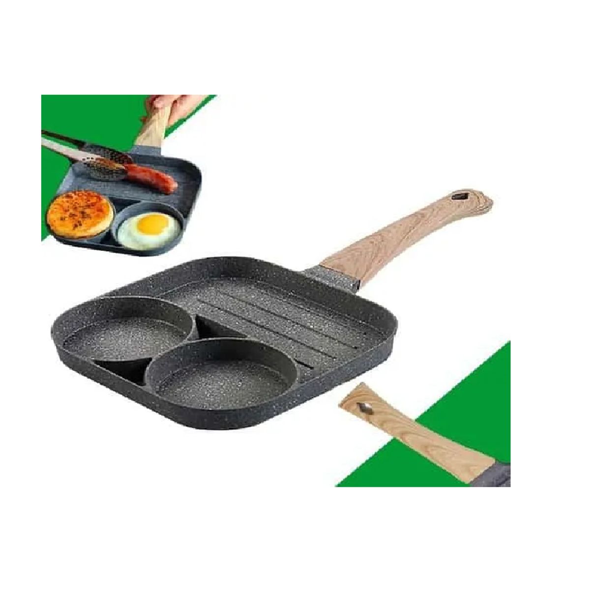 SKY - Sartén Antiadherente Multiusos 3 En 1 Para Huevos Carne