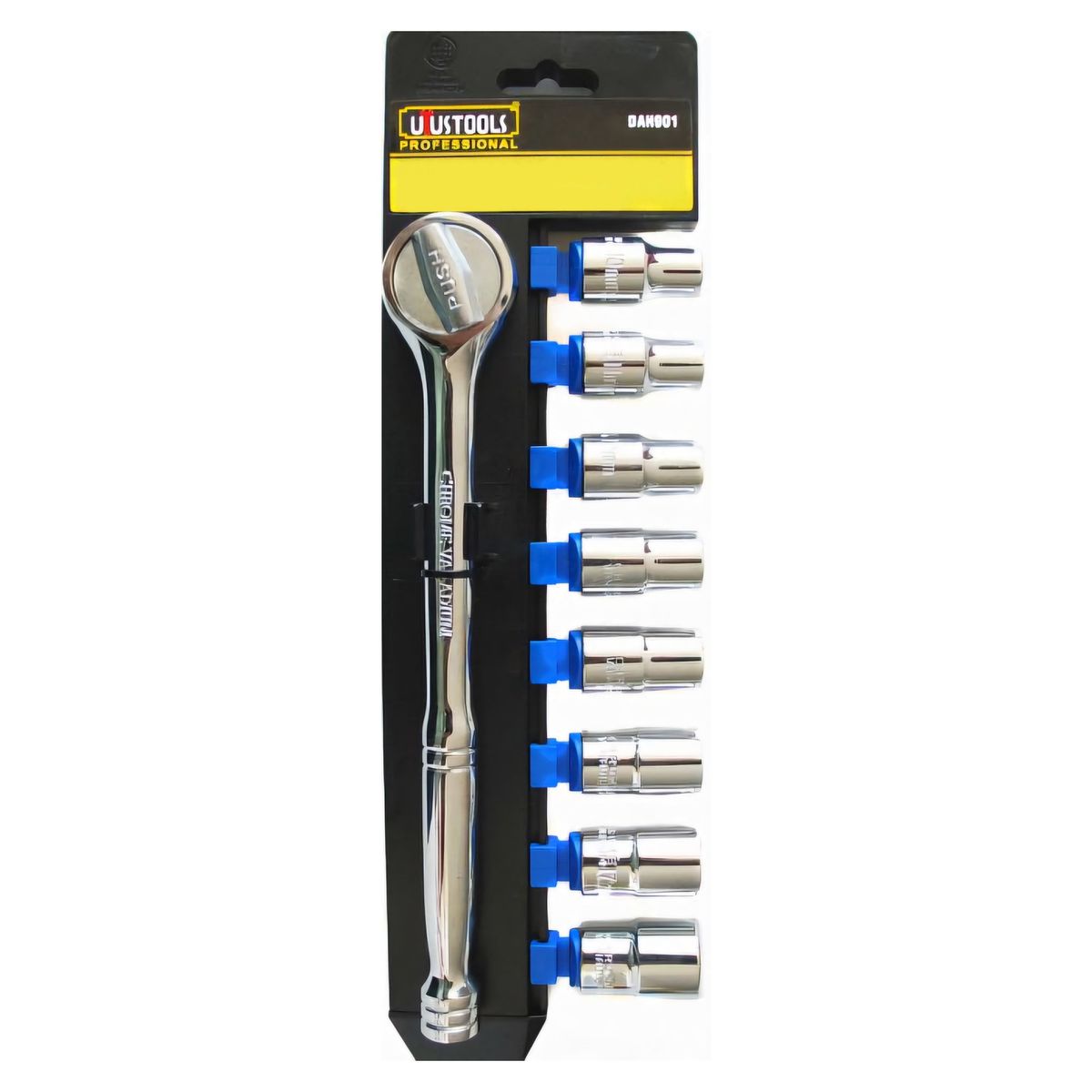 UYUSTOOLS - Juego Copas Dados Ratchet 1/2" Uyustools 9 Piezas Estuche