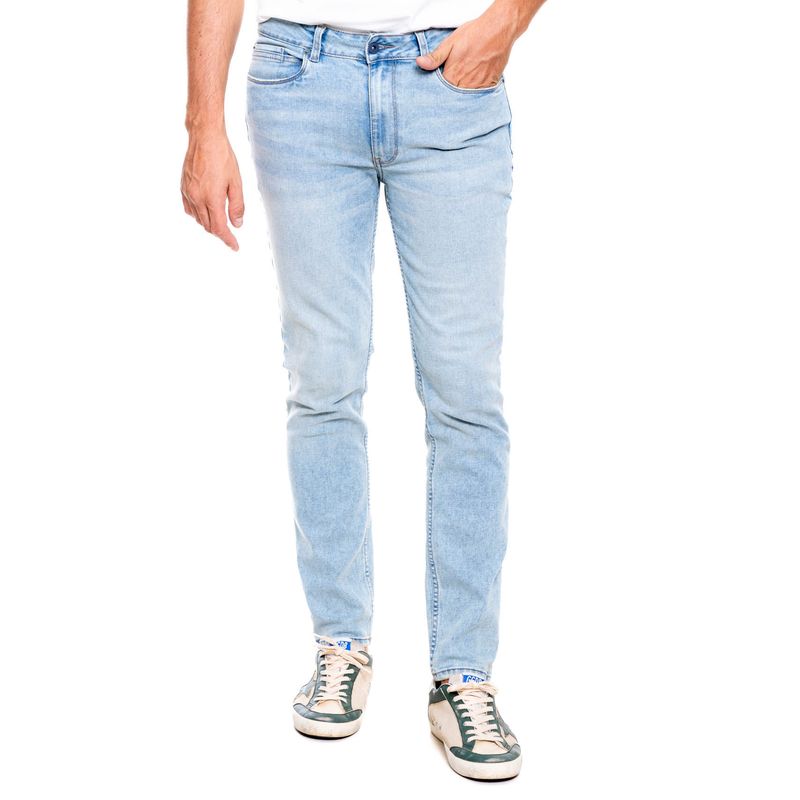 COLOR BLUE - Oakland/Skinny Fit Jeans Tono Claro