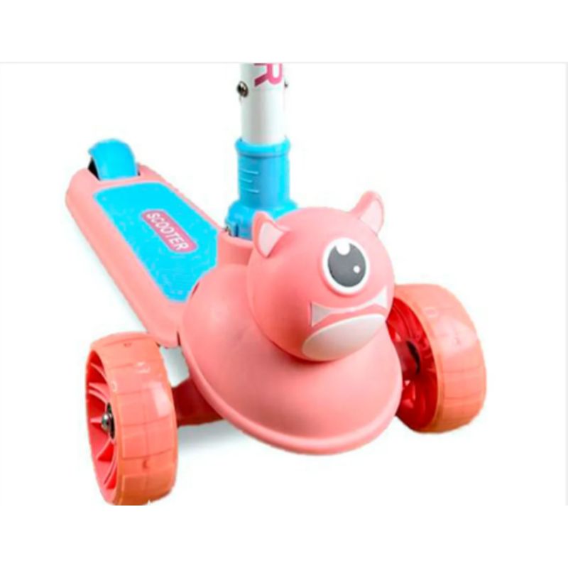 GENERICO - Patineta Scooter Para Niños Monopatín Dino Monster Luz Led