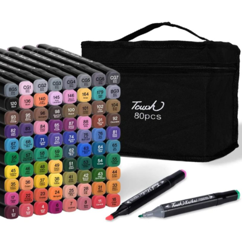 GENERICO - Set De Marcadores Doble Punta 80 Pcs