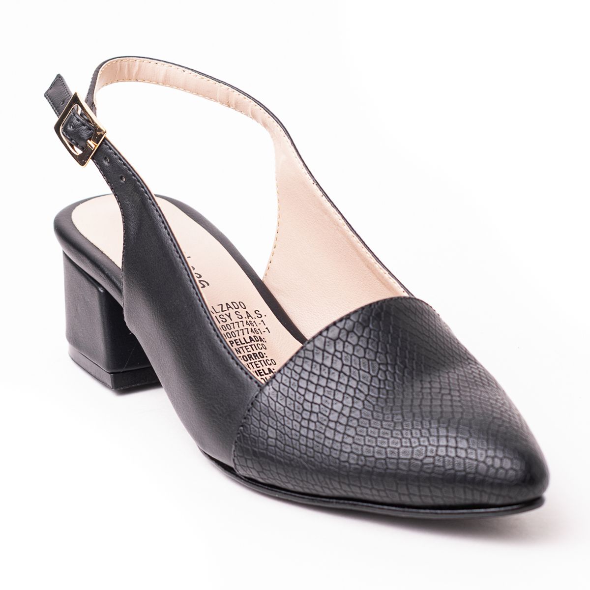 PRICE SHOES - Price Shoes Tacon Cerrado Puntudo Mujer 542684-1NEGRO