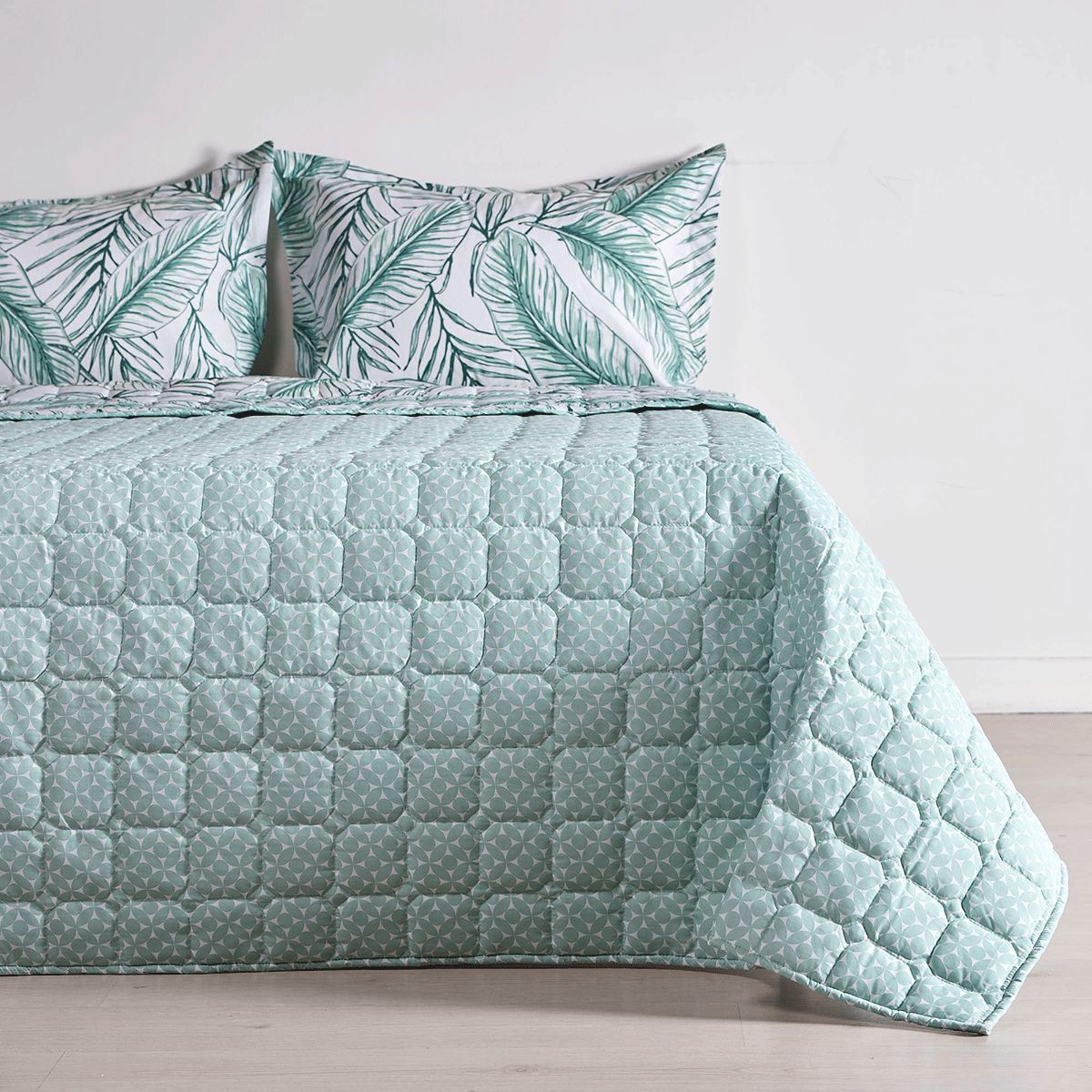 DISTRIHOGAR - Cubrelecho Doblefaz 150 Hilos Polialgodón Bluish Queen