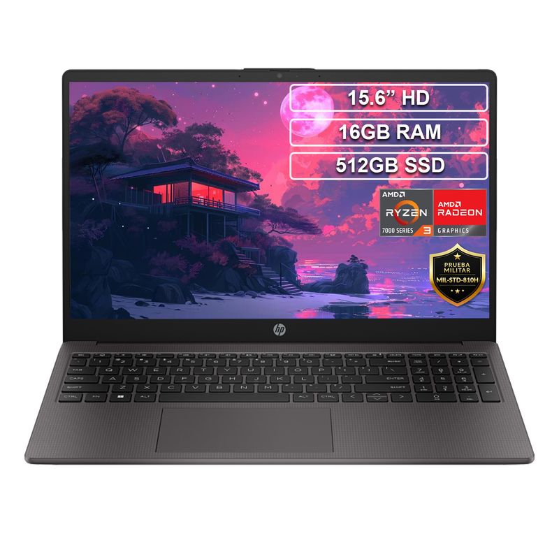 HP - Portátil HP 255 G10 Ryzen 3 7320U 16GB 512GB HD 15.6