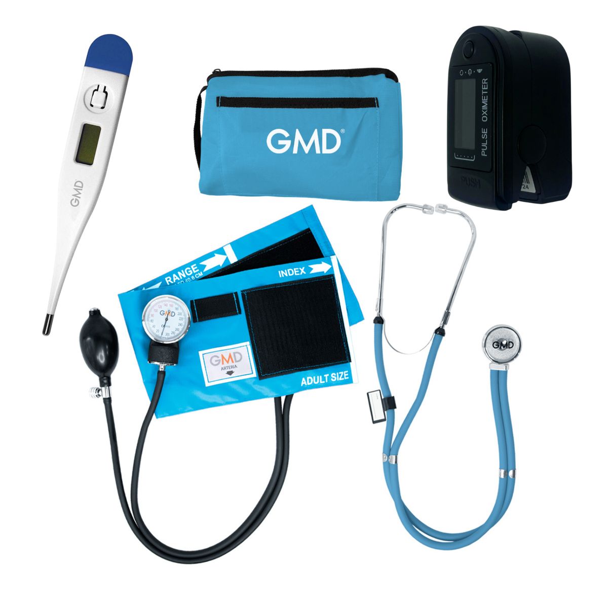 GMD - Kit Completo Enfermería Uso Clínico Y Estudiantil 4 Piezas Azul Cielo