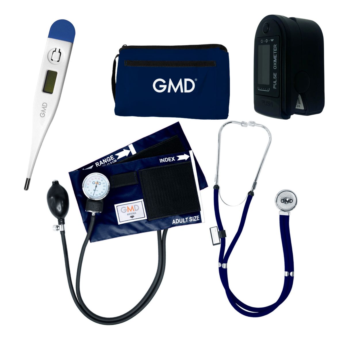 GMD - Kit Completo Enfermería Uso Clínico Y Estudiantil 4 Piezas Azul Oscuro