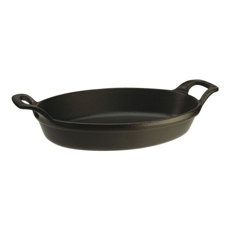 STAUB - Plato ovalado de hierro fundido color negro mate 29 cm  Staub