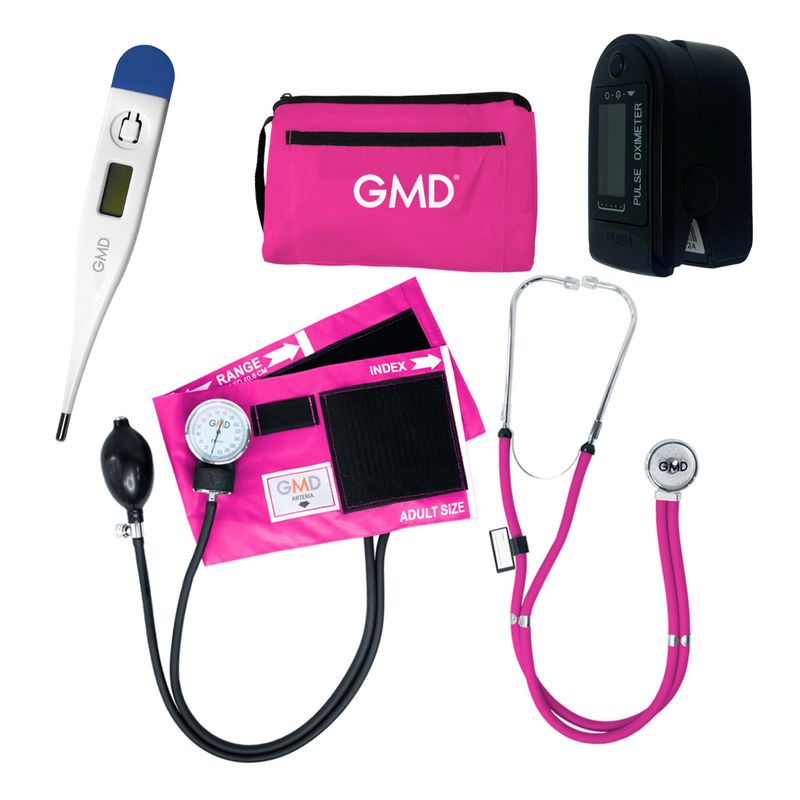 GMD - Kit Completo Enfermería Uso Clínico Y Estudiantil 4 Piezas Rosado Neon